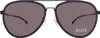 HUGO BOSS Grey Pilot Mens Sunglasses BOSS 1466/F/SK 0003/IR 61