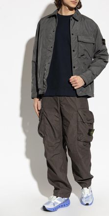 Stone Island Sweatshirt With Logo Patch, Mens, Navy Blue