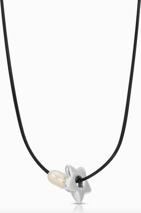 Kozakh Womens Lee Star Necklace In Black/silver