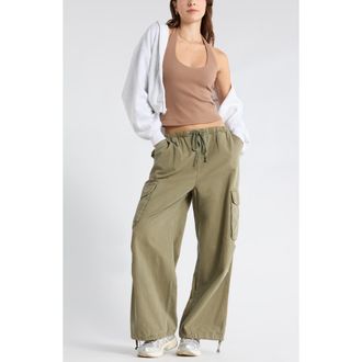 Abound Rib Knit Halter Top in Brown Fresco at Nordstrom Rack, Size X-Large