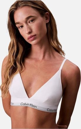 Calvin Klein Womens Icon Cotton Modal Unlined Triangle Bra, White - Size: XXS