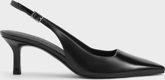 Charles & Keith Pointed-Toe Kitten-Heel Slingback Pumps