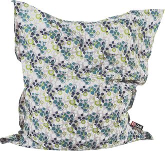 Beliani Puf Coj&iacute;n Grande Estampado De Flores Con Cremallera Asiento Descanso Xl Fuzzy