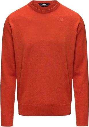 K-Way Sebastien Pullover - Heren - Ronde hals truien - Oranje - 2XL - Wol - Truien & Vesten