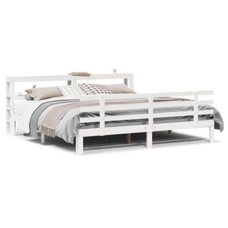 Berkfield Home Bed Frame with Headboard without Mattress White 200x200 cm