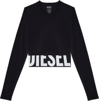 Diesel Zwarte Trui met Logoprint - Dames - Sweatshirts - Zwart - S - Hoodies & sweatvesten