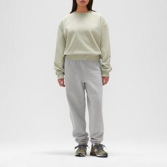 New Balance Womens Made in USA Crewneck in Green Poly Knit, size X-Large