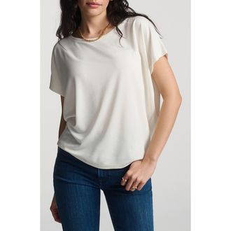 Mavi Luxe Touch Boat Neck T-Shirt in Antique White at Nordstrom, Size Small