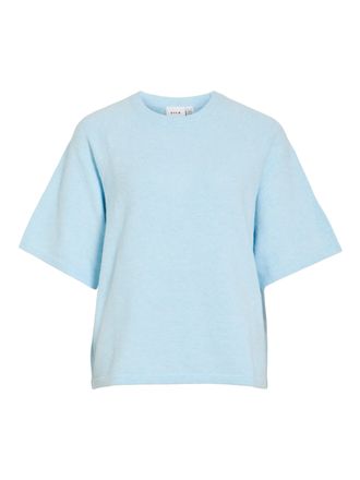 Vila Strickpullover VILA VILIGA 2/4 O-NECK KNIT TOP - NOOS, Damen, Gr. XXL, nantucket breeze detail:melange, Strick, Obermaterial: 97% Polyester, 3% Elasth