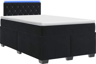 vidaXL Cama Con Base Tapizada, Colch&oacute;n Y Luz Led Negro 120 X 190 Cm Vidaxl