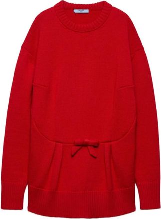 Prada Prada Truien - Dames - Truien - Rood - Maat: XS Zijde