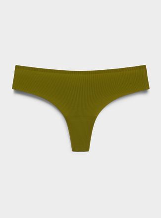 Miiyu Womens Mini-rib laser-cut thong Recycled nylon