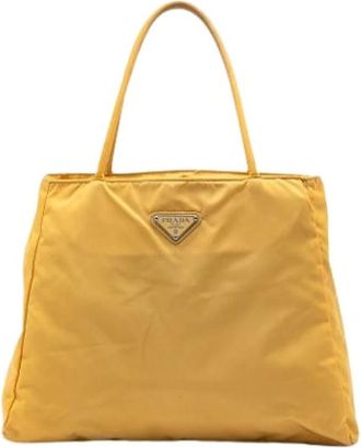 Prada Pre-owned Nylon Tote - Dames - Vintage Shopper - Geel - ONE Size - Nylon - Vintage