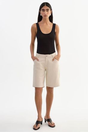 LaMarque Barry | Linen Twill Bermuda Shorts in Natural at Nordstrom, Size 24
