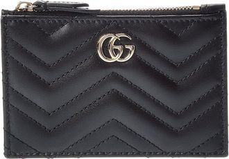 Gucci Gg Marmont Zip Leather Key Pouch