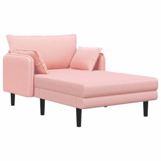 vidaXL Chaise Longue Oversize Rosa Boucl&eacute; Vidaxl