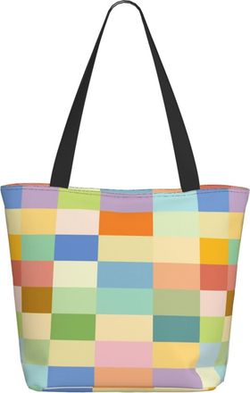 AOOEDM Watercolor Geometric Square Shaped Pattern Ladies Shopping Bag 13x11x7in.The Perfect ValentineS Day Gift.It Is The Best ValentineS Day Gift For Mom, D