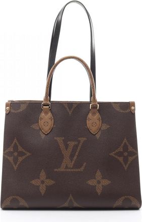 Louis Vuitton Beige Brown Coated Canvas Tote Bag (Pre-Owned)