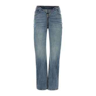 Alexander Wang Alexander Wang, Straight Jeans, female, Blue, Size: W25 Zip Waistband Dipped V Jean