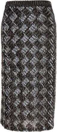 Parosh Brown Skirt With All-over Sequins In Fabric Woman