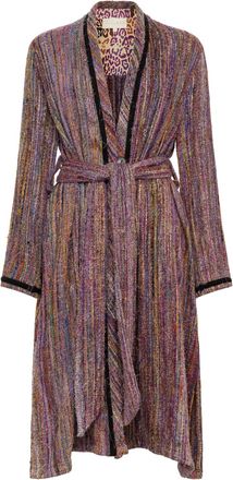 Carolina K Womens Robe Style Rua Coat In Multi Purple