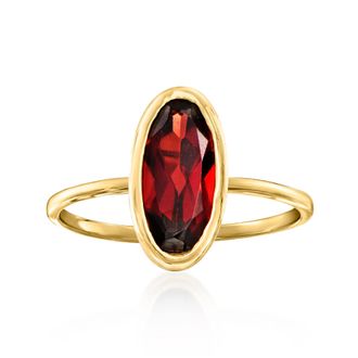 Ross-Simons Oval Garnet Ring in 14kt Yellow Gold