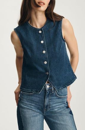 Mavi Jemy Denim Vest in Dark Brushed Classic at Nordstrom, Size X-Large