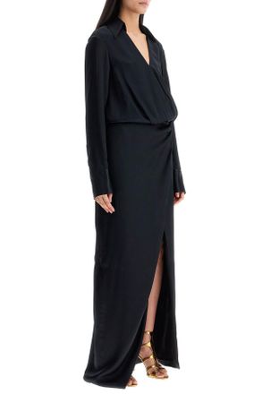 The Attico Womens Long Shirt Dress - Black Viscose - Size EU 38 (Womens)