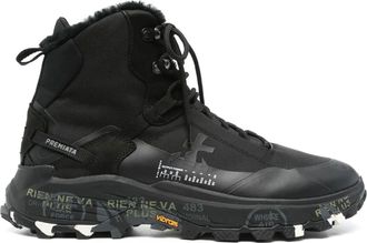 Premiata Black Saint Cro Leather High-Top Sneakers