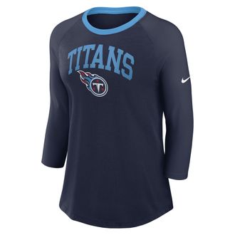 Nike Tennessee Titans Nike Womens NFL 3/4-Sleeve T-Shirt in Blue | 01UE01QC8F-PVL