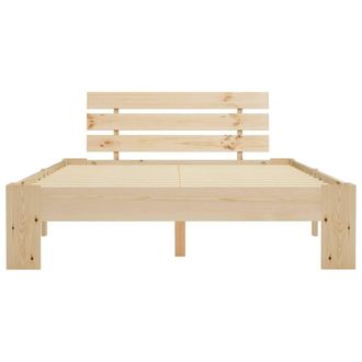 Berkfield Home Modern Bed Frame Solid Pine Wood 140x200 cm in Natural