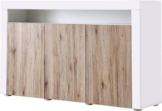 Habitat et Jardin Aparador Led bogota - 155 X 40 X 92 Cm - Roble/blanco Lacado