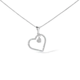 House of Brilliance 925 Sterling Silver 1/3ct TDW Diamond Heart Pendant Necklace at Nordstrom