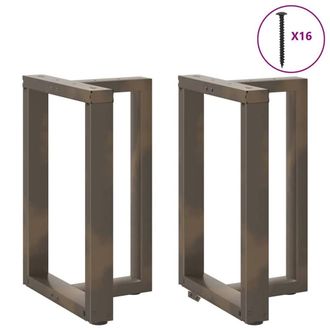 Berkfield Home Modern Dining Table Legs T-Shaped&not;2 pcs Natural Steel 60x35x(72 in Bronze