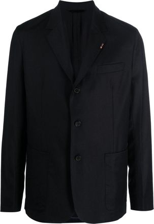 Paul Smith notched-lapels single-breasted blazer - men - Wool/Cashmere/Cupro - 42 - Blue