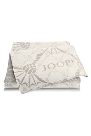 Joop Wohndecke, Silberfarben, Dunkelblau, Textil, Abstraktes, 150x200 cm, Made in Germany, Oeko-Tex Standard 100, Kettelrand, pflegeleicht, Heimtextilien, 