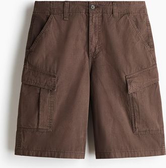 H&M Cargoshorts aus Baumwolle in Loose Fit - Brown