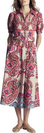 Boden Paisley Belted Midi Dress in Bohemia Dream at Nordstrom, Size 10