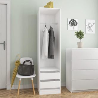 vidaXL Vidaxl - Armario Con Cajones De Madera Contrachapada Blanco 50x50x200 Cm