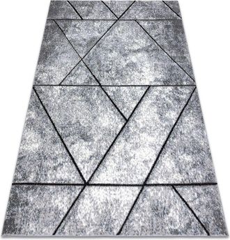 RugsX Rugsx - Alfombra Moderna Cozy 8872 Wall, Geom&eacute;trico, Triangulos - Structural Dos Niveles De Vell&oacute;n Gris / Azul Blue 140x190 Cm