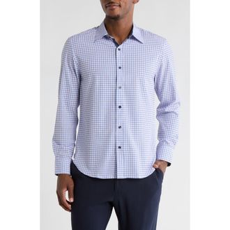 ConStruct Grid Print Stretch Dress Shirt in Lilac at Nordstrom Rack, Size Xx-Large