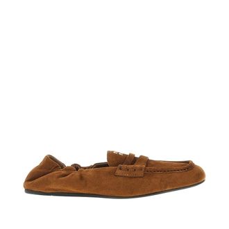 Miu Miu Suede leather loafers with logo Woman 36