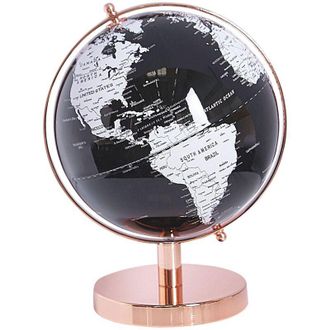 Beliani Beliani - Decorative Home D&eacute;cor Figure Globe World Sphere Black and White Gold Stand Cabot