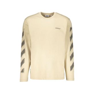 Off-white Beige Cotton Mens T-Shirt