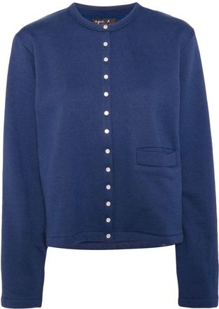 agnès b. cotton phone cardigan - women - Cotton - 2 - Blue