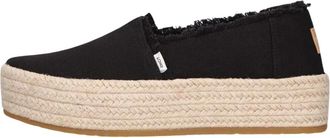Toms Zwarte Espadrilles Valencia Zomerstijl - Dames - Espadrilles - Zwart - 39 EU - Jute - Schoenen