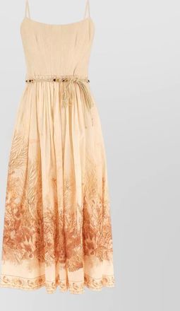 Zimmermann cotton toile print corset midi dress