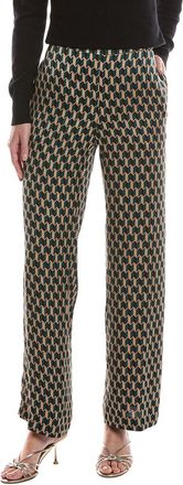 Anne Klein High-Rise Pull-On Wide Leg Printed Pant