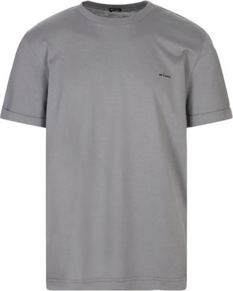 Kiton Geborduurd Logo Grijze T-shirt en Polos - Heren - T-shirts - Grijs - 3XL - Tops
