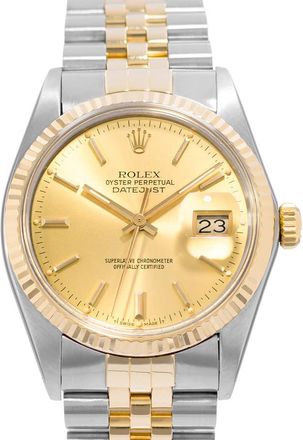 Rolex Pre-owned Rolex Datejust 36 Automatic Chronometer Champagne Dial Mens Watch 16013 CSJ